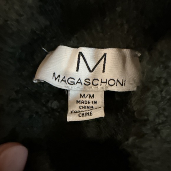 MAGASCHONI Sweater Womens M Wool Blend Mock Neck Knit Pullover Dark Green - Picture 5 of 7